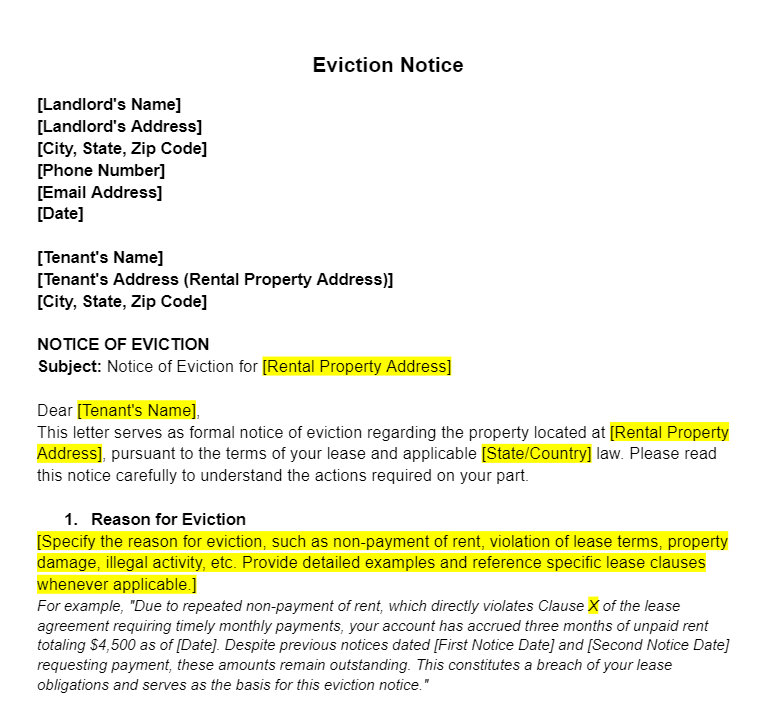 Eviction Notice Templates