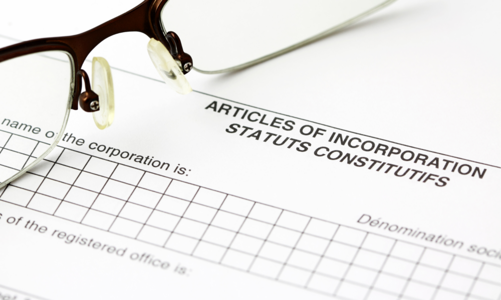 Articles of Incorporation Template