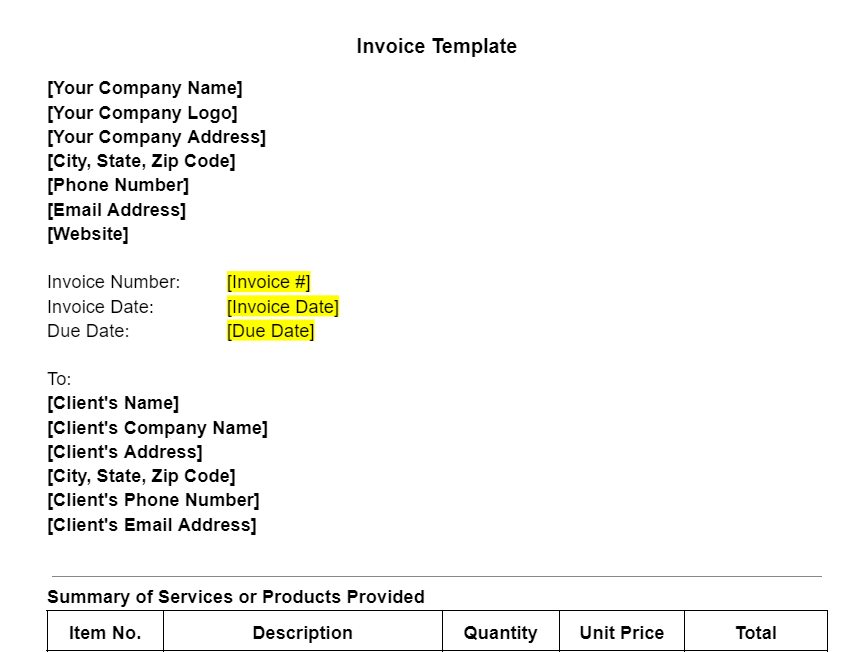 Invoice Template