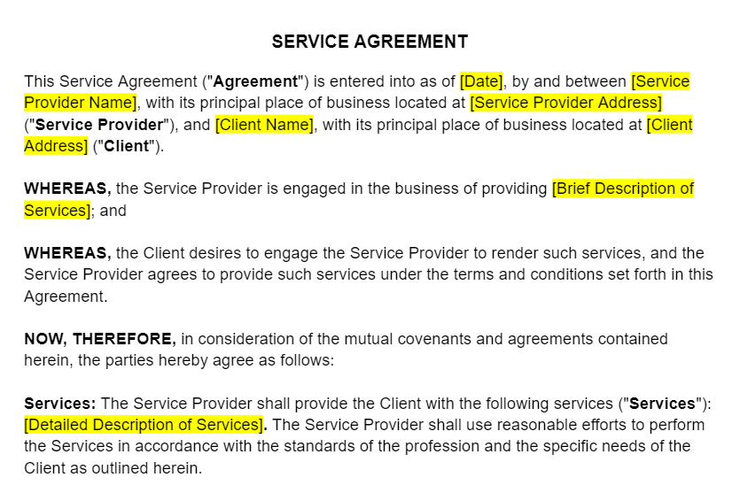 Service Agreement Template